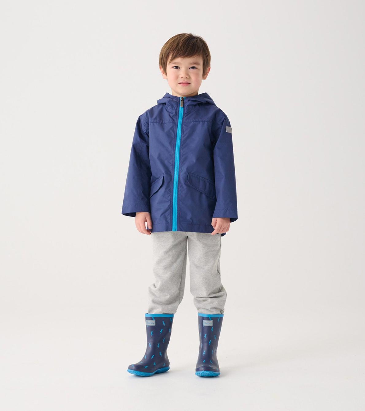 Hatley Rainwear | Girls/Boys Navy Zip-Up Lightweight Rain Jacket