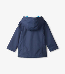 Hatley Rainwear | Girls/Boys Navy Zip-Up Lightweight Rain Jacket