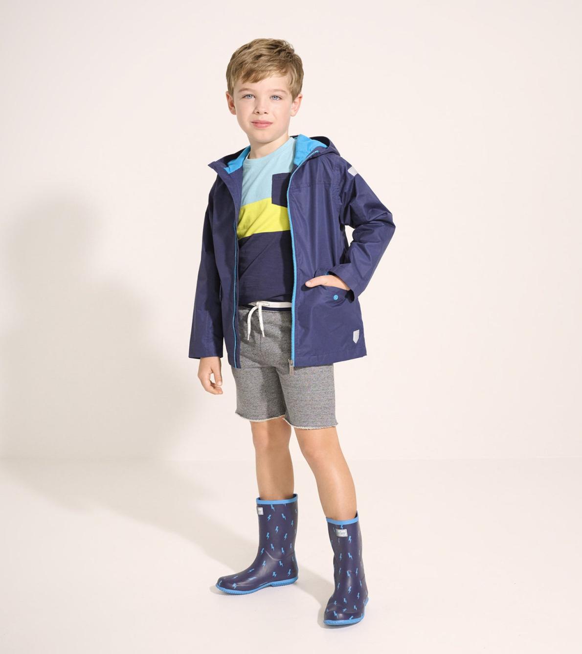 Hatley Rainwear | Girls/Boys Navy Zip-Up Lightweight Rain Jacket