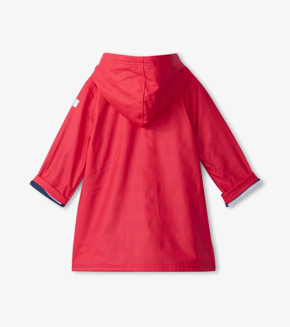 Hatley Rainwear | Girls/Boys Red &amp; Navy Button-Up Rain Jacket