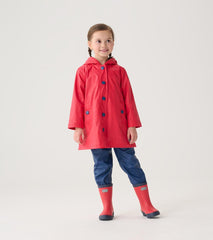 Hatley Rainwear | Girls/Boys Red &amp; Navy Button-Up Rain Jacket