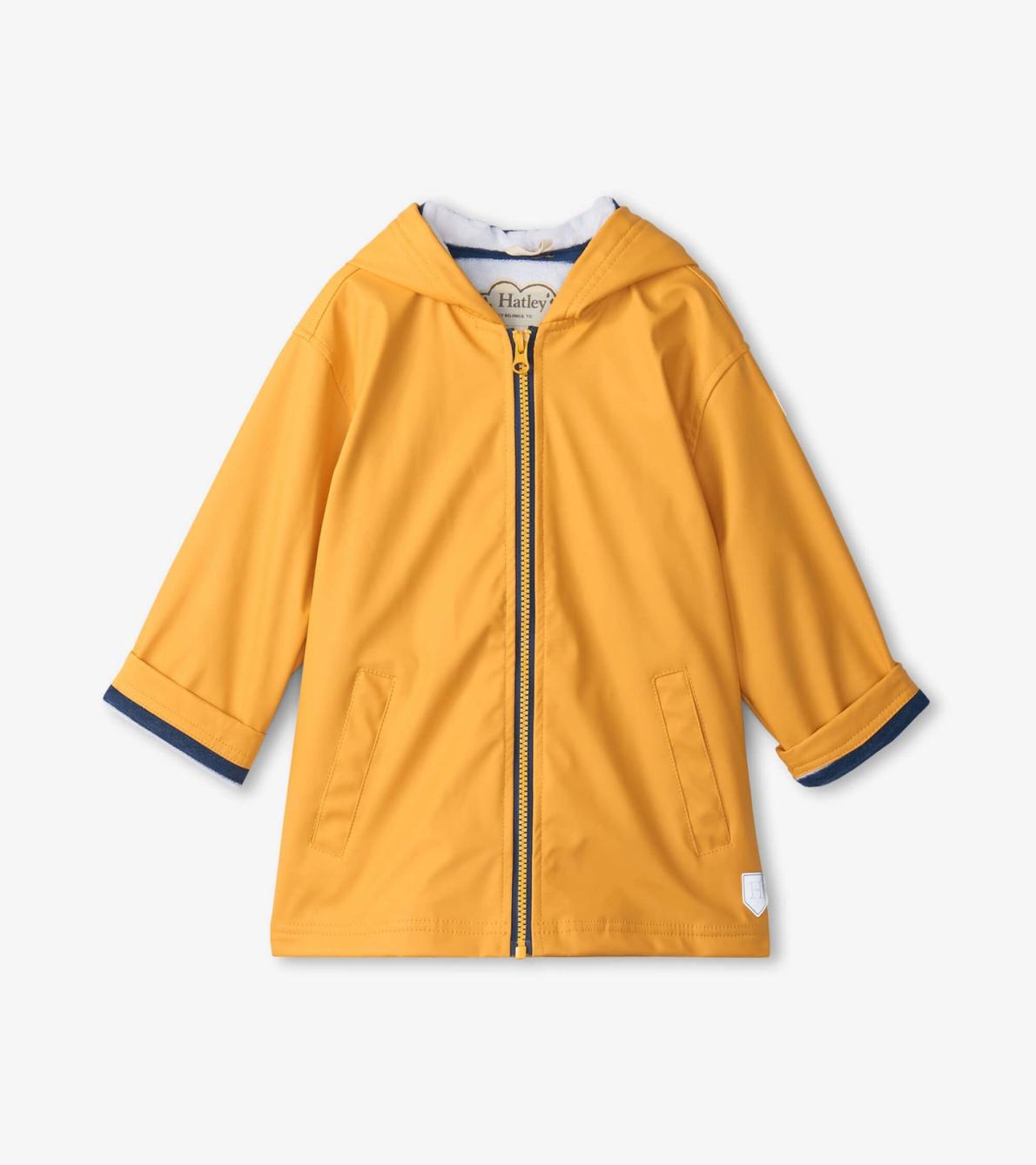 Hatley Rainwear | Girls/Boys Yellow Zip-Up Rain Jacket