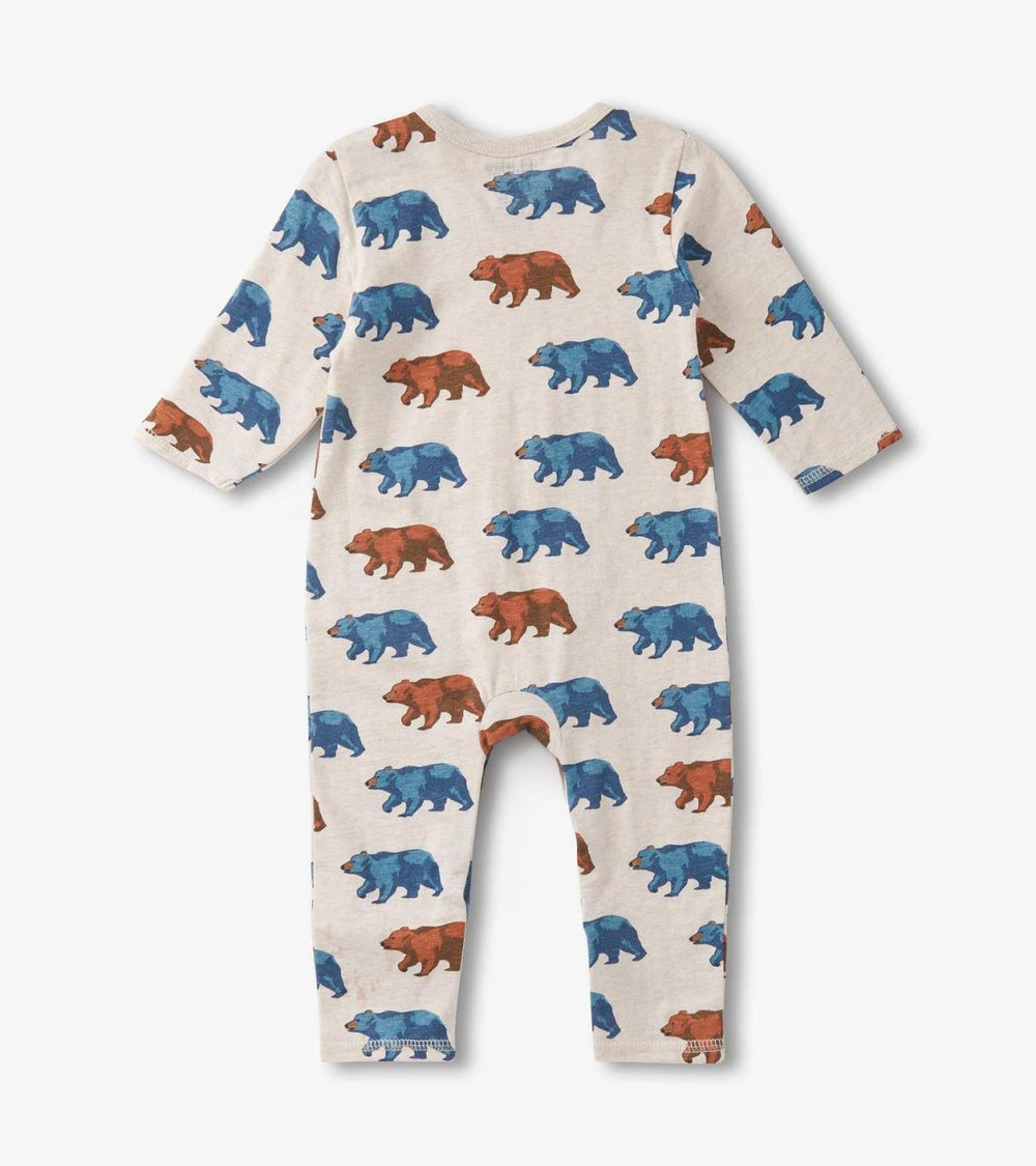 Hatley Rompers | Baby &amp; Toddler Baby Boys Bluestone Bears Long Sleeve Romper