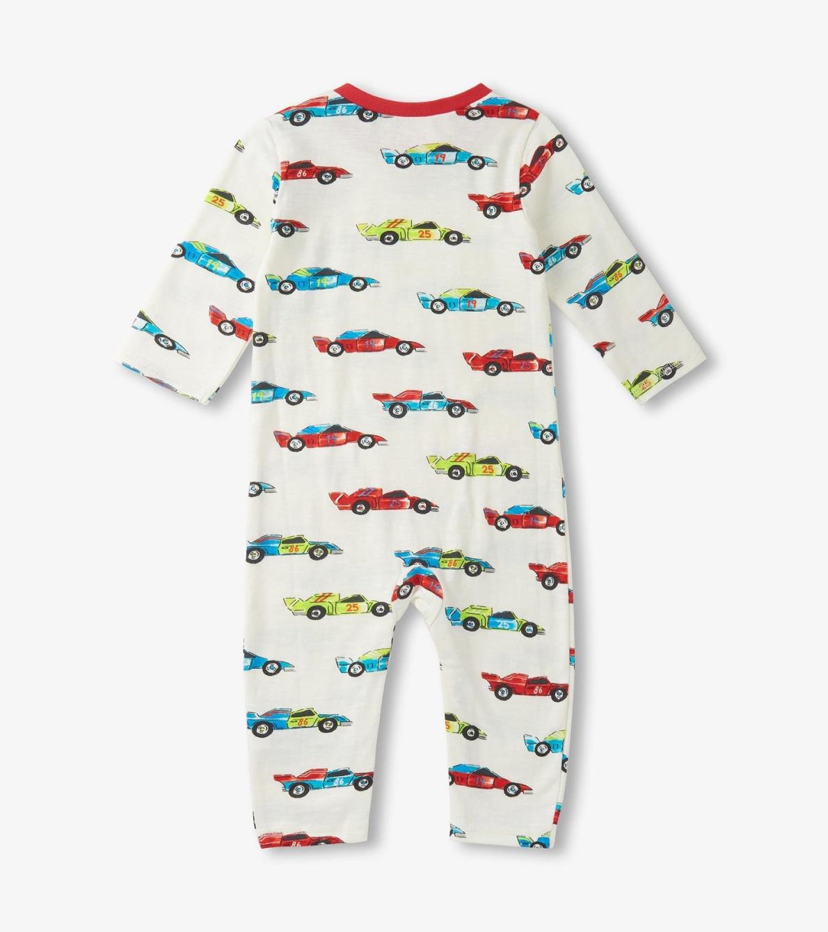 Hatley Rompers | Baby &amp; Toddler Baby Boys Water Colour Racecars Long Sleeve Romper
