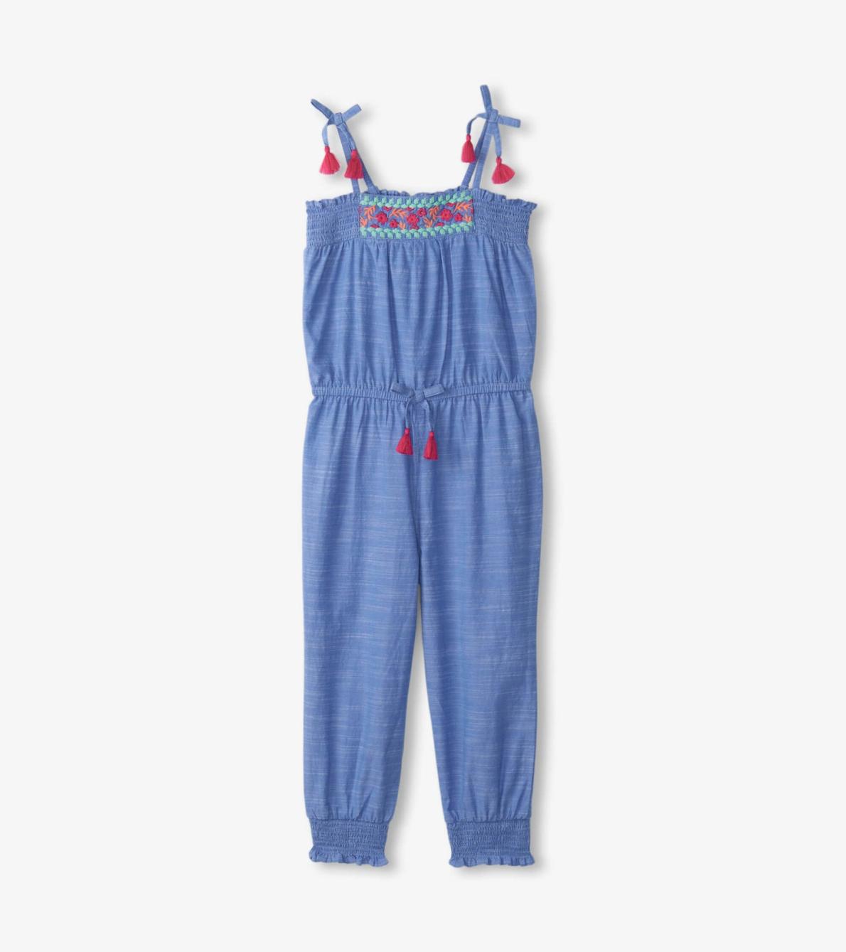 Hatley Rompers | Girls Girls Chambray Smocked Jumpsuit
