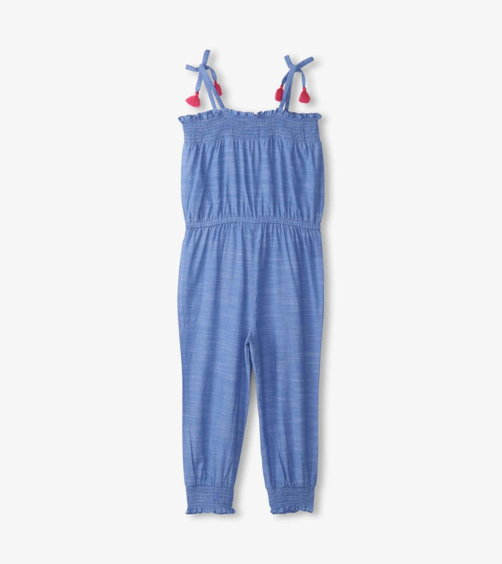 Hatley Rompers | Girls Girls Chambray Smocked Jumpsuit