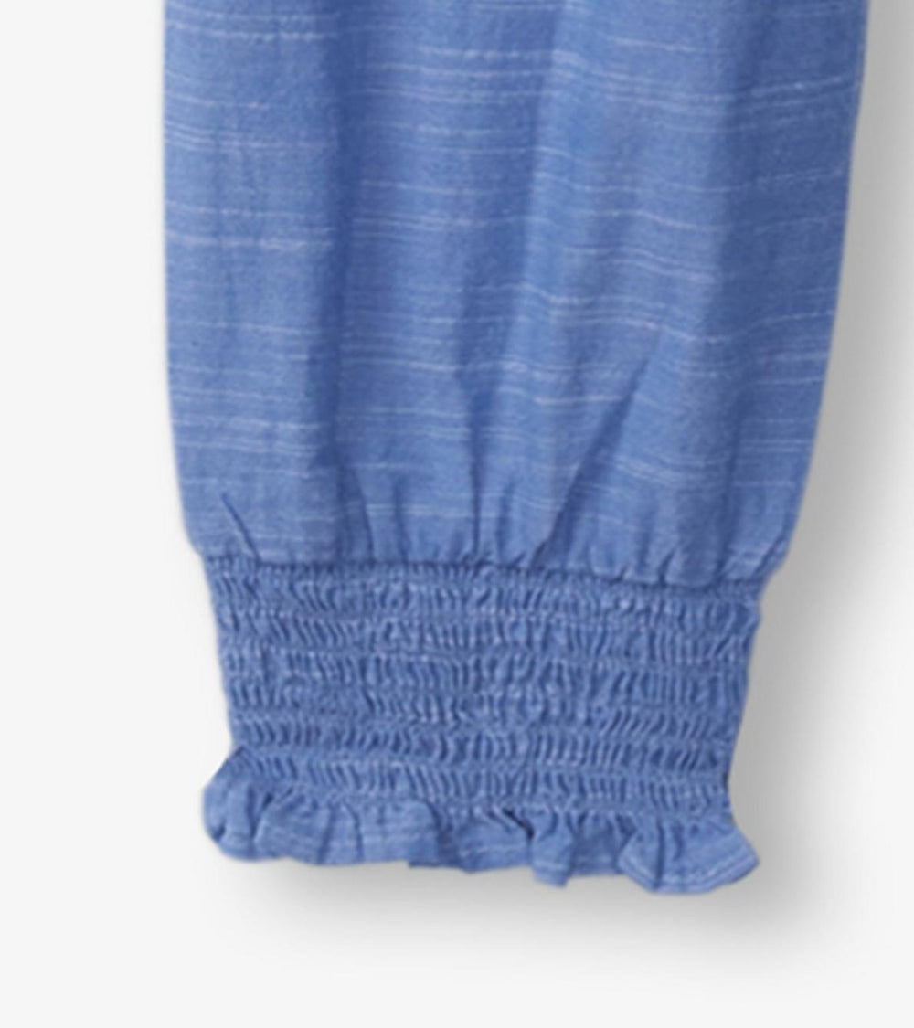 Hatley Rompers | Girls Girls Chambray Smocked Jumpsuit