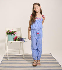 Hatley Rompers | Girls Girls Chambray Smocked Jumpsuit