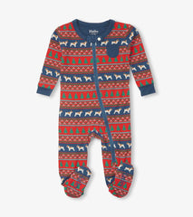 Hatley Sleepwear | Baby &amp; Toddler Baby Bulldog Fair Isle Bamboo Footed Sleeper