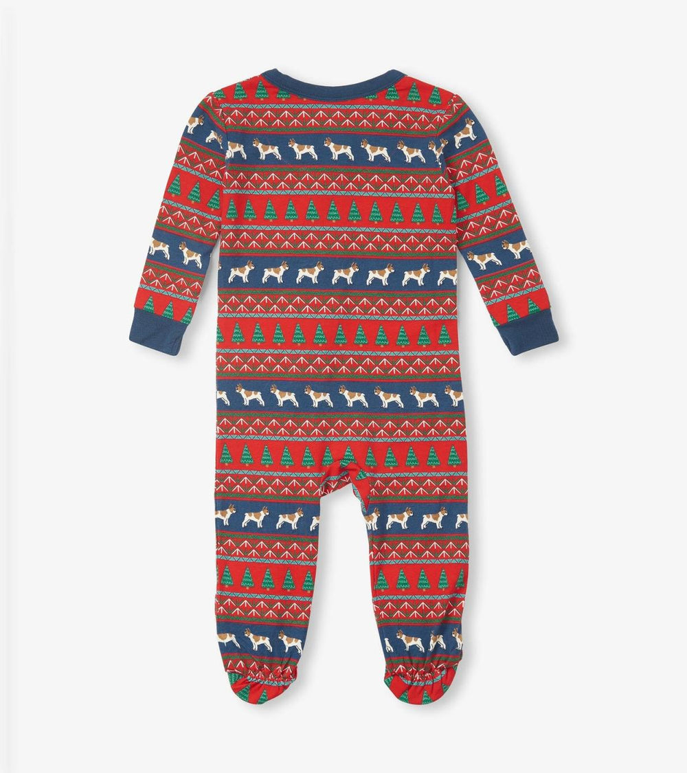 Hatley Sleepwear | Baby &amp; Toddler Baby Bulldog Fair Isle Bamboo Footed Sleeper