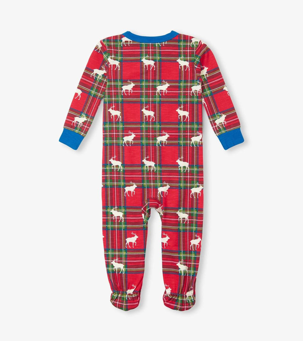 Hatley Sleepwear | Baby &amp; Toddler Baby Elk Plaid Cotton Footed Sleeper