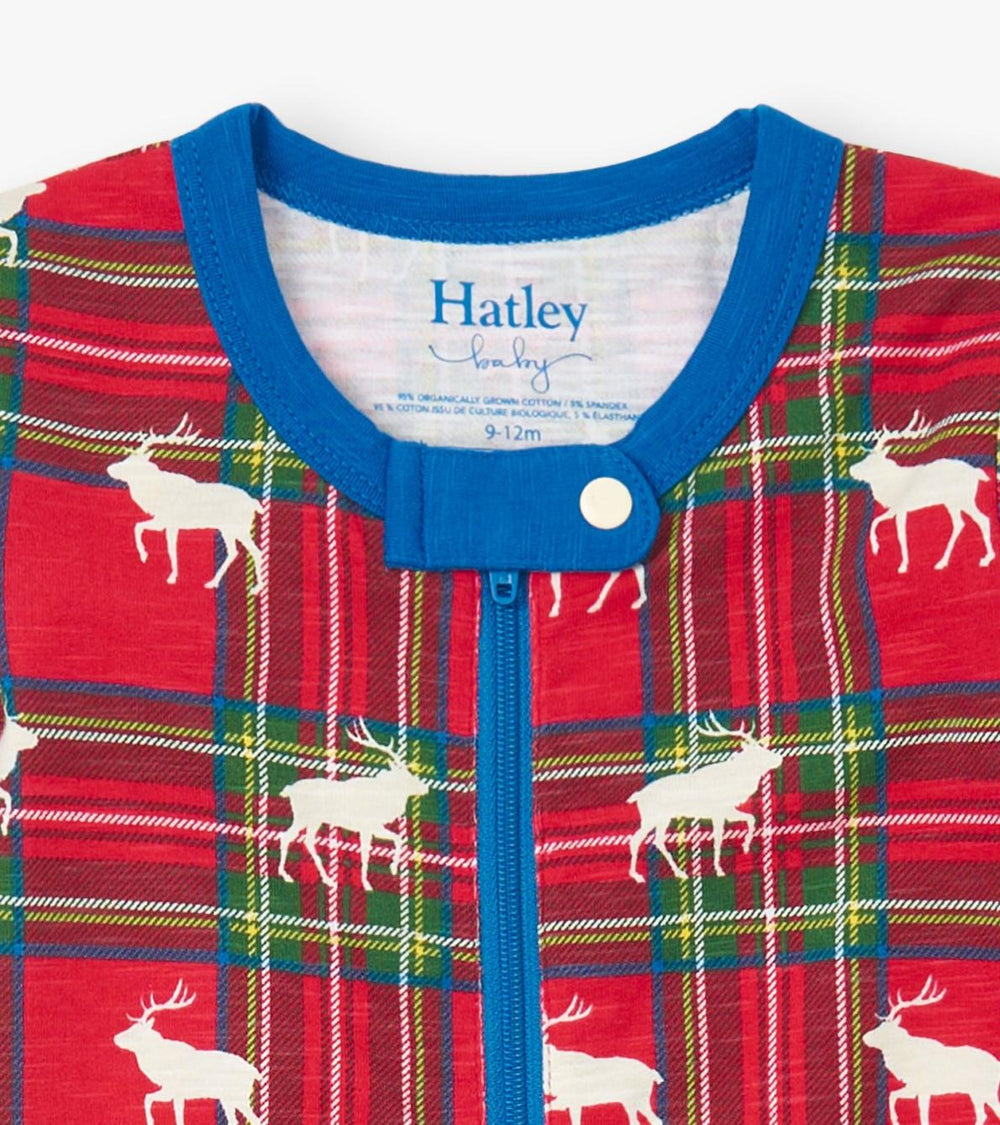 Hatley Sleepwear | Baby &amp; Toddler Baby Elk Plaid Cotton Footed Sleeper