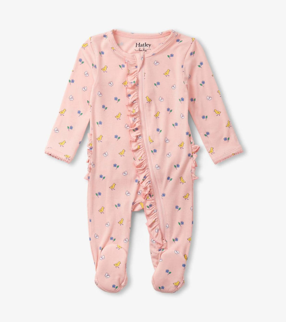 Hatley Sleepwear | Baby &amp; Toddler Baby Girls Springtime Ruffle Footed Sleeper