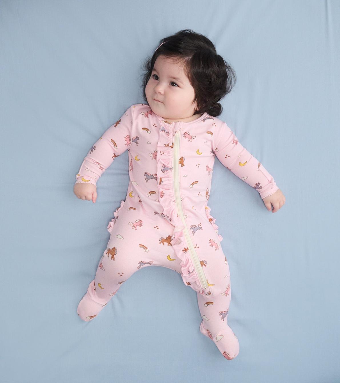 Hatley Sleepwear | Baby &amp; Toddler Baby Girls Whimsical Ponies Ruffle Bum Bamboo Sleeper