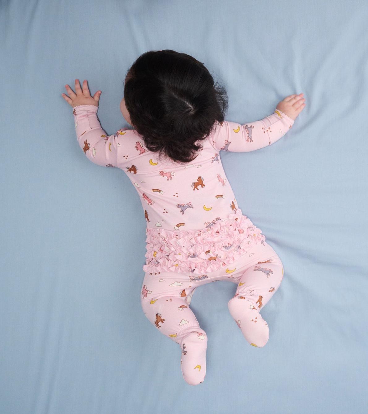 Hatley Sleepwear | Baby &amp; Toddler Baby Girls Whimsical Ponies Ruffle Bum Bamboo Sleeper