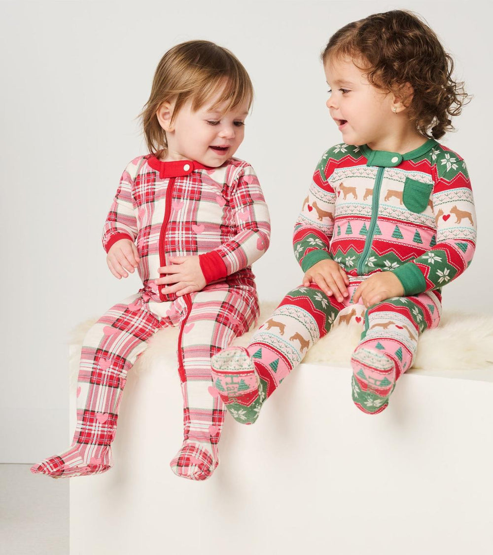 Hatley Sleepwear | Baby &amp; Toddler Baby Plaid Hearts Cotton Footed Sleeper