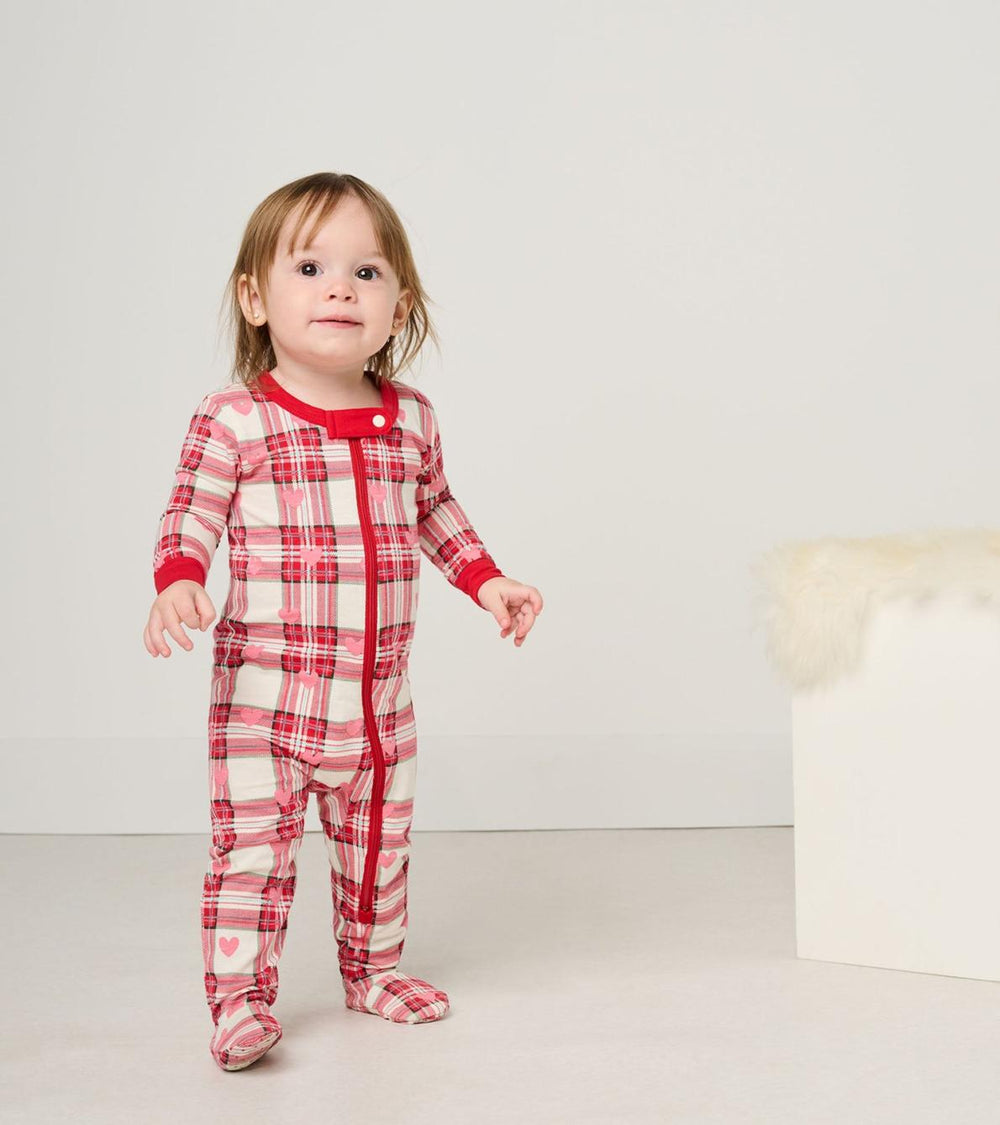 Hatley Sleepwear | Baby &amp; Toddler Baby Plaid Hearts Cotton Footed Sleeper
