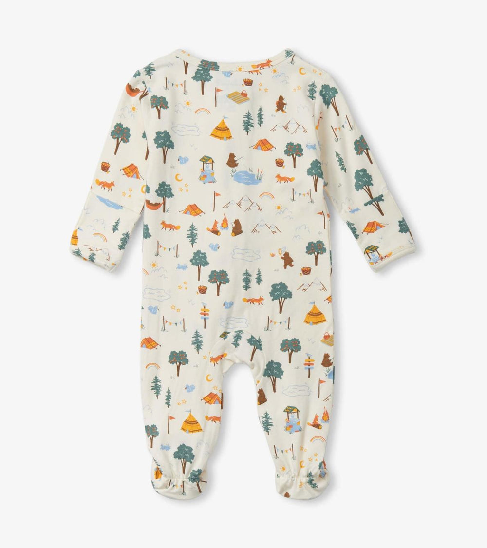 Hatley Sleepwear | Baby &amp; Toddler Camping Animals Newborn Zip-Up Footed Sleeper
