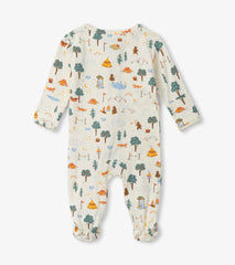Hatley Sleepwear | Baby &amp; Toddler Camping Animals Newborn Zip-Up Footed Sleeper