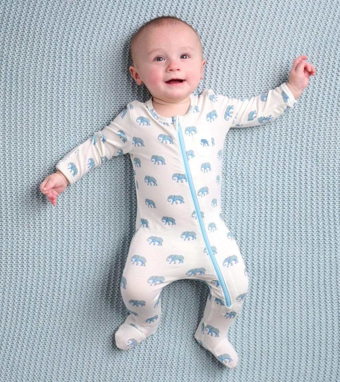 Hatley Sleepwear | Baby &amp; Toddler Painted Elephants Baby Footed Sleeper