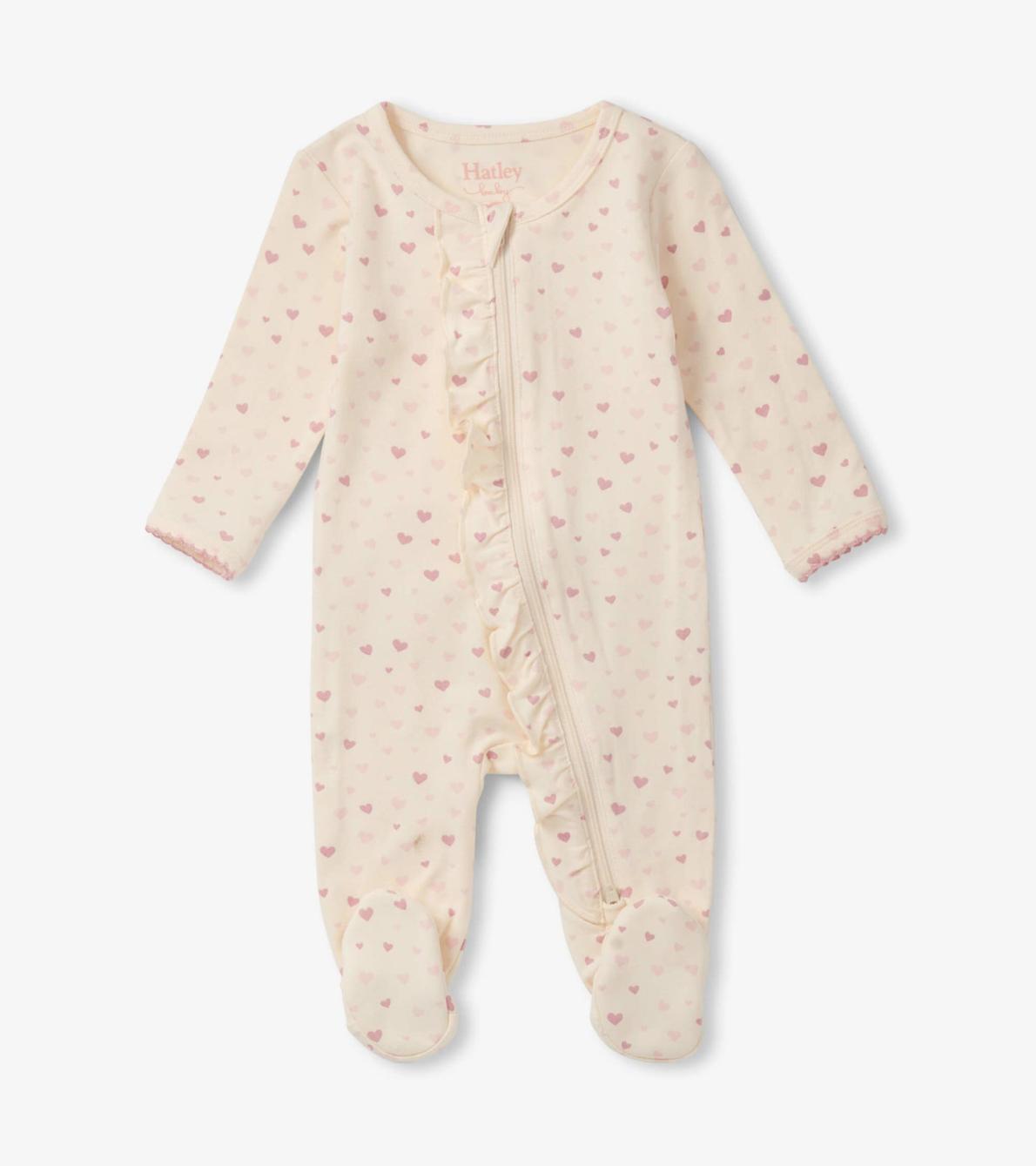 Hatley Sleepwear | Baby &amp; Toddler Pretty Hearts Newborn Ruffle Footed Sleeper