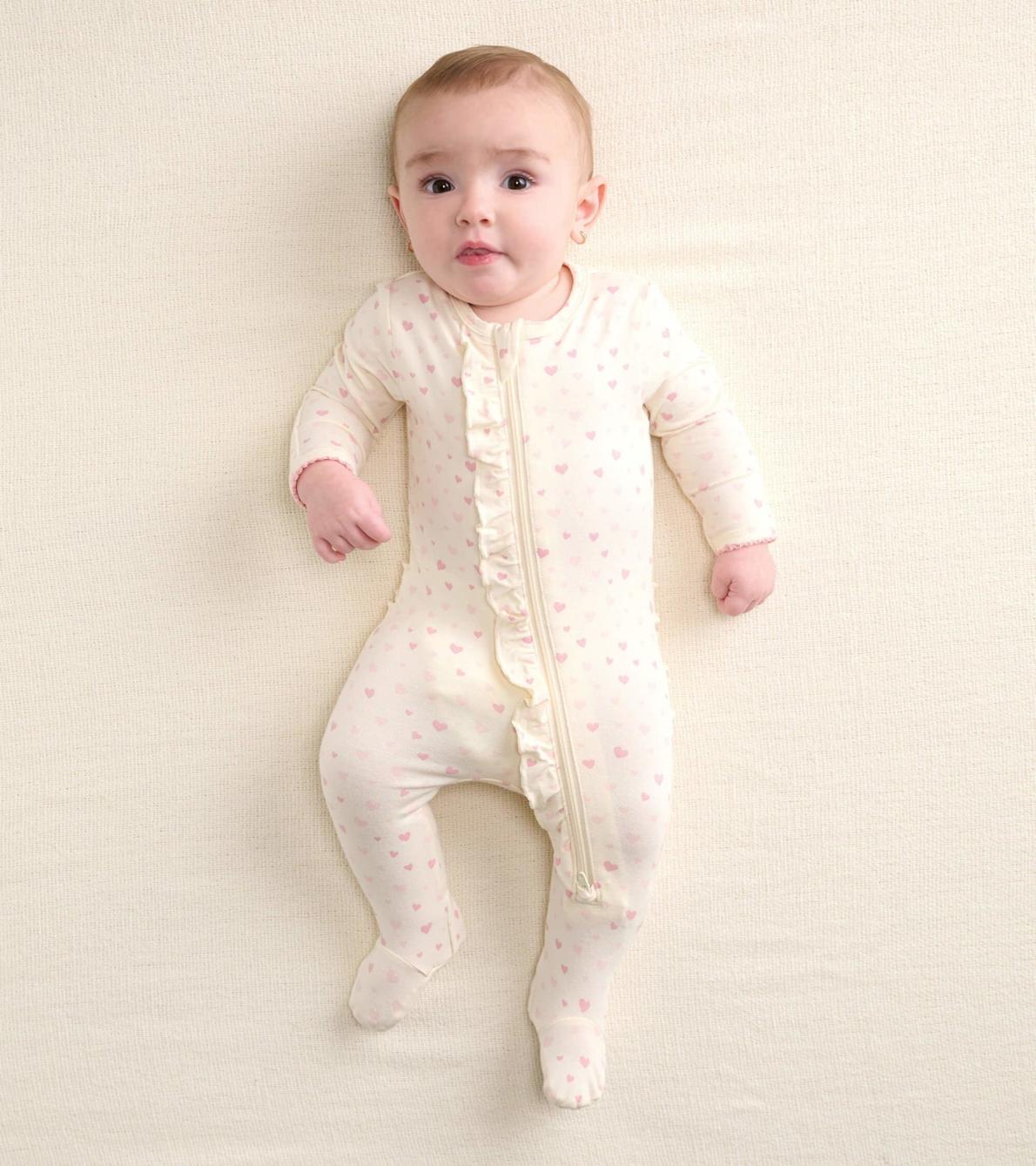 Hatley Sleepwear | Baby &amp; Toddler Pretty Hearts Newborn Ruffle Footed Sleeper