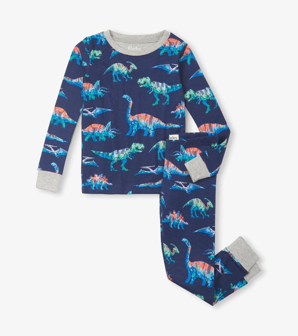 Hatley Sleepwear | Boys Boys Blue Dinos Organic Cotton Pajama Set