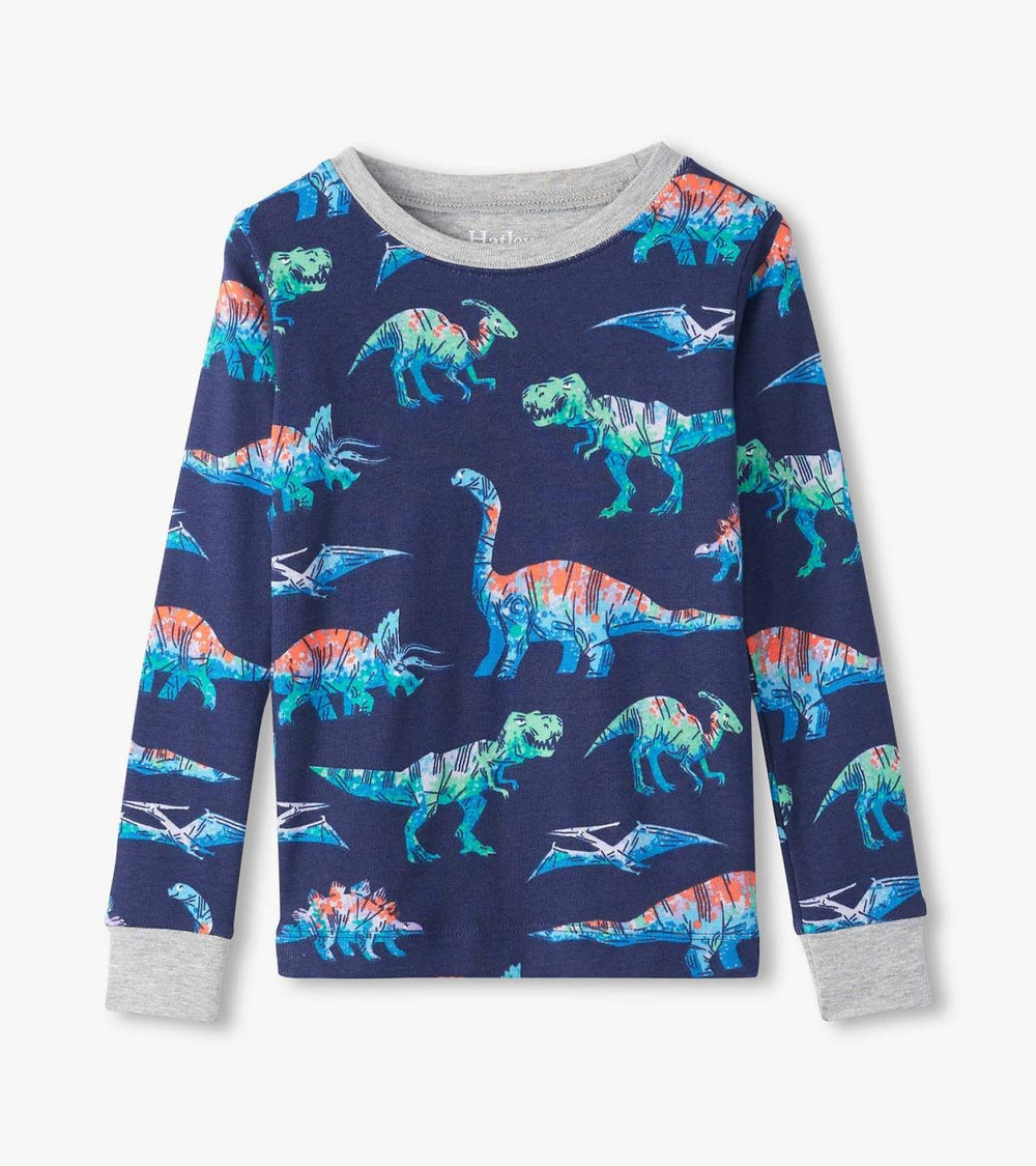 Hatley Sleepwear | Boys Boys Blue Dinos Organic Cotton Pajama Set