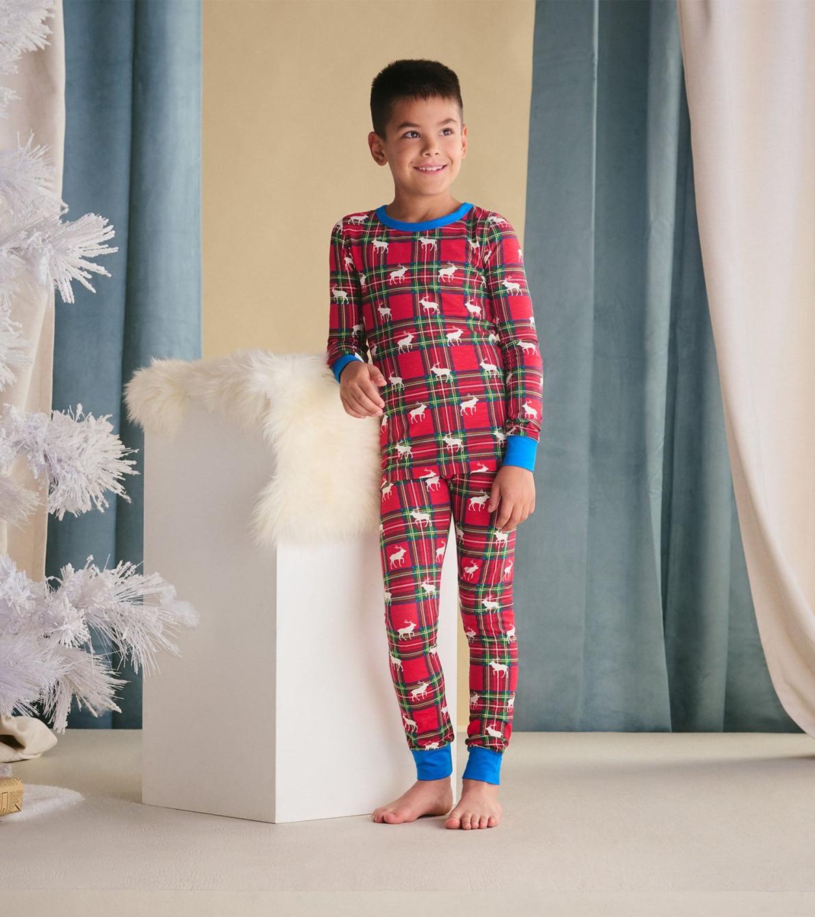Hatley Sleepwear | Boys Boys Elk Plaid Pajama Set