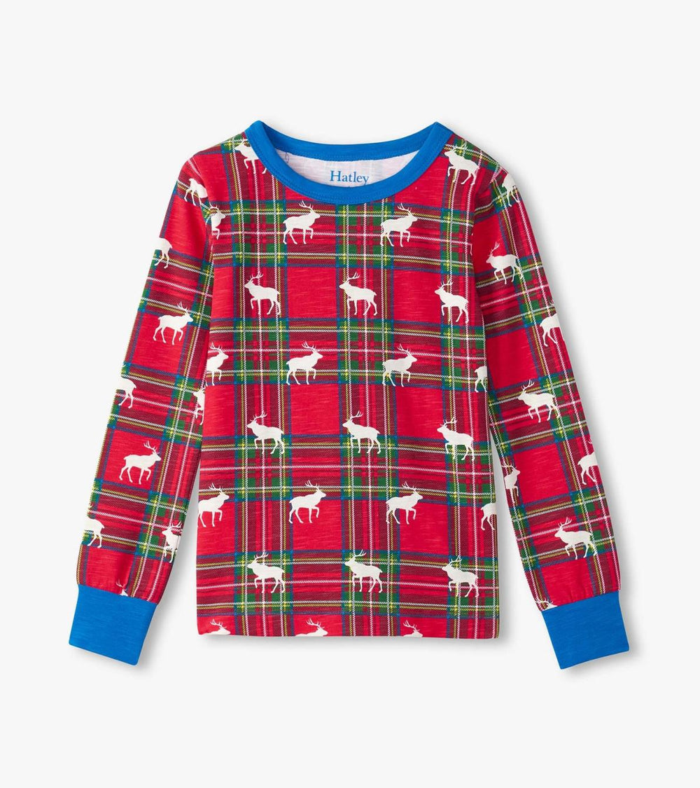 Hatley Sleepwear | Boys Boys Elk Plaid Pajama Set