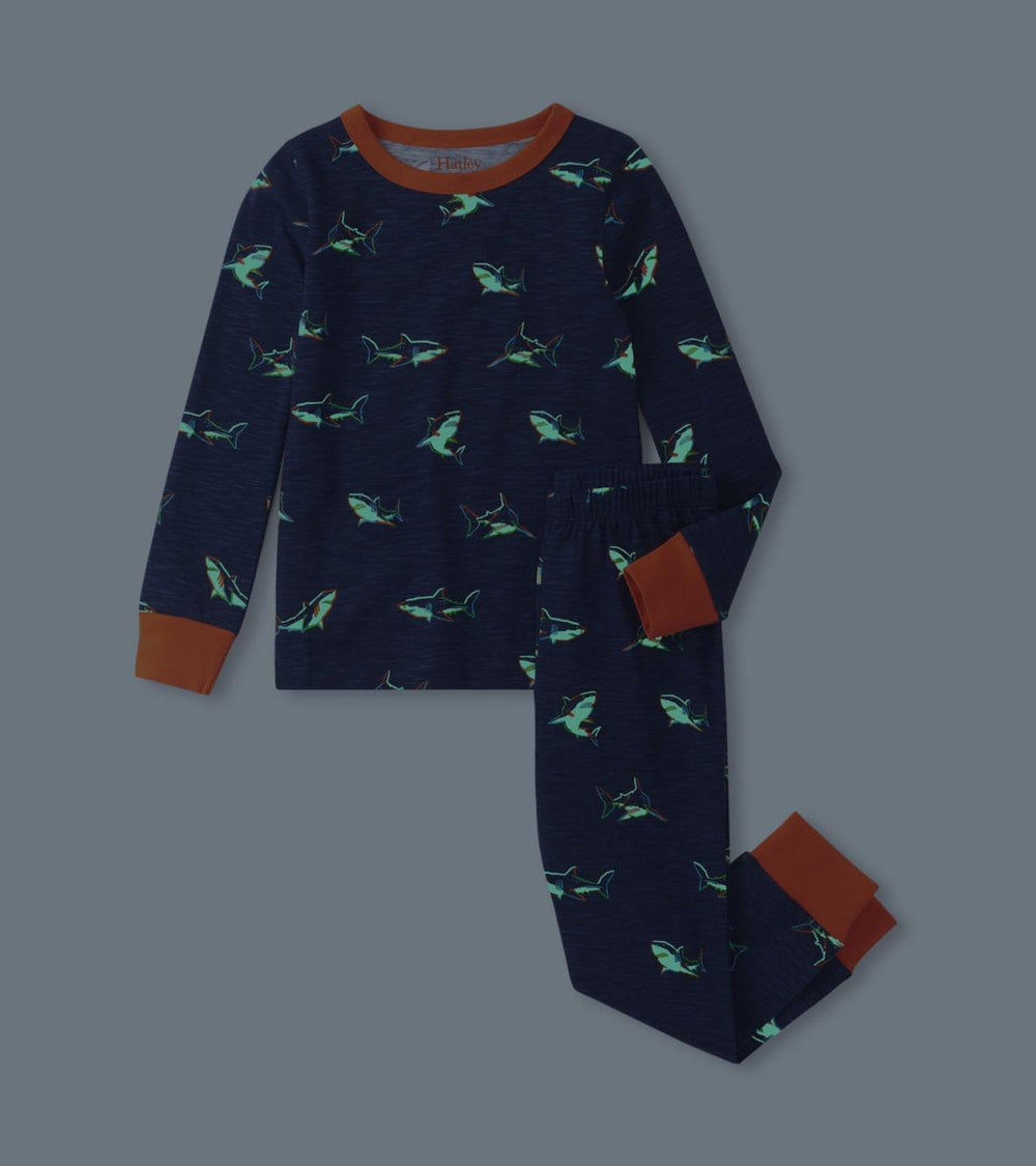 Hatley Sleepwear | Boys Boys Glow Sharks Pajama Set