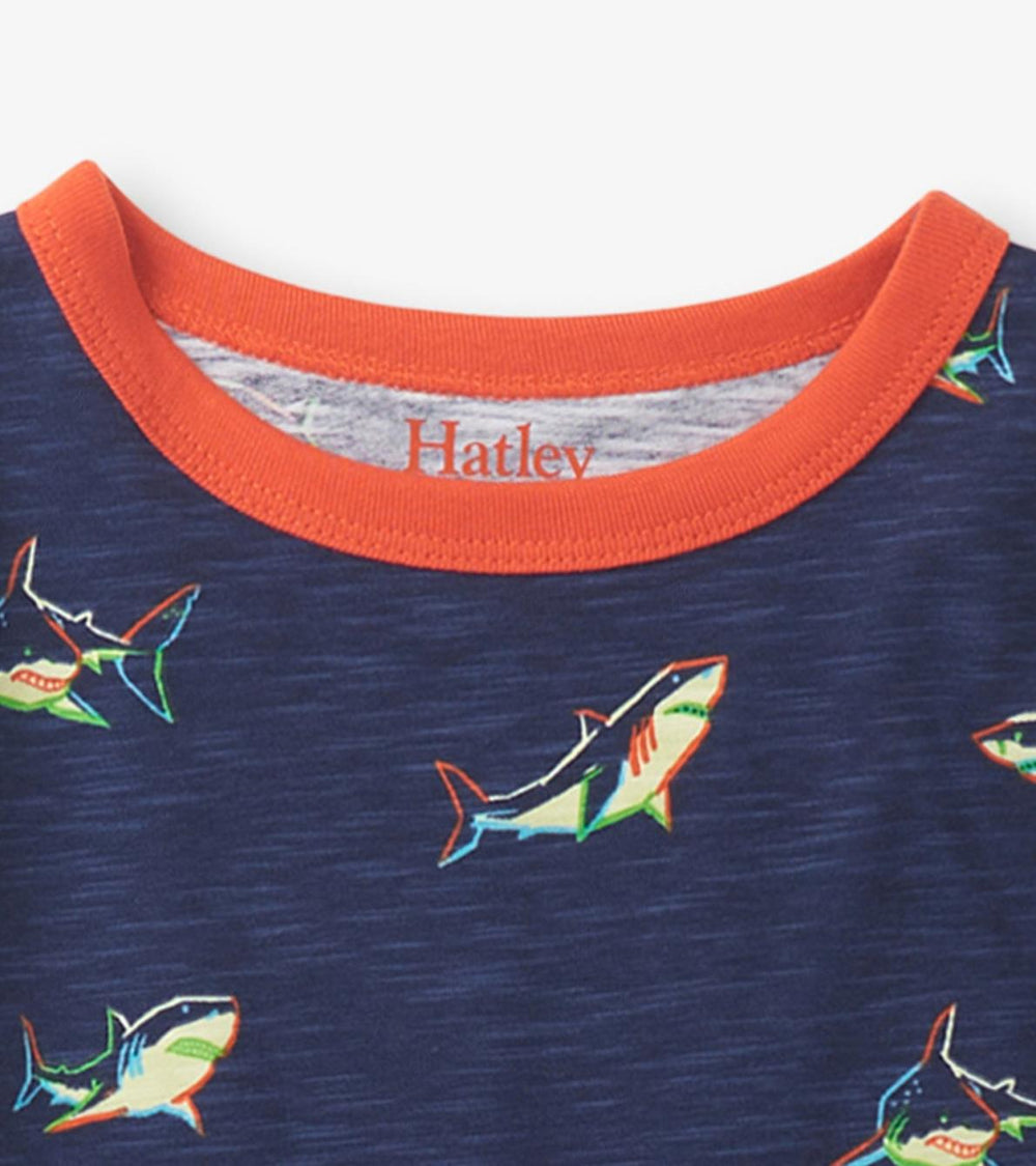 Hatley Sleepwear | Boys Boys Glow Sharks Short Pajama Set