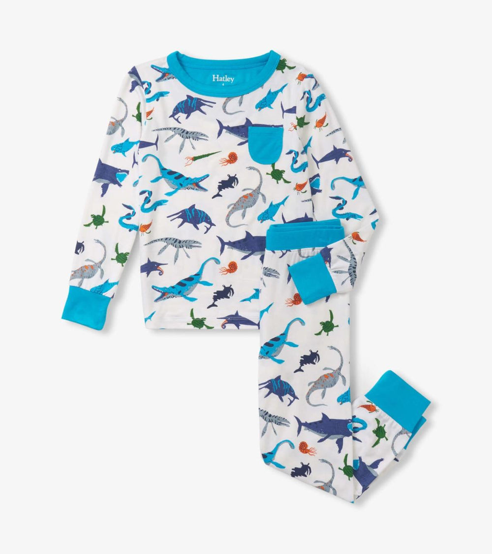 Hatley Sleepwear | Boys Boys Prehistoric Marine Bamboo Pajama Set