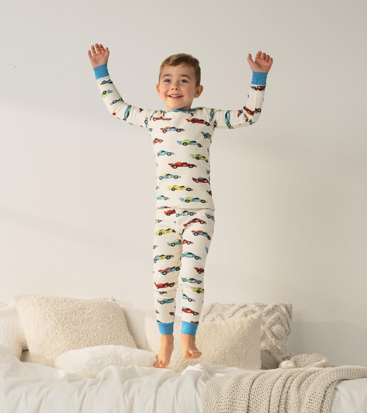 Hatley Sleepwear | Boys Boys Water Colour Racecars Organic Cotton Pajama Set