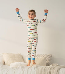 Hatley Sleepwear | Boys Boys Water Colour Racecars Organic Cotton Pajama Set