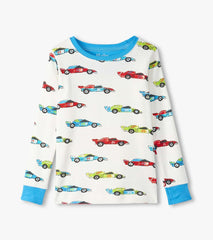 Hatley Sleepwear | Boys Boys Water Colour Racecars Organic Cotton Pajama Set