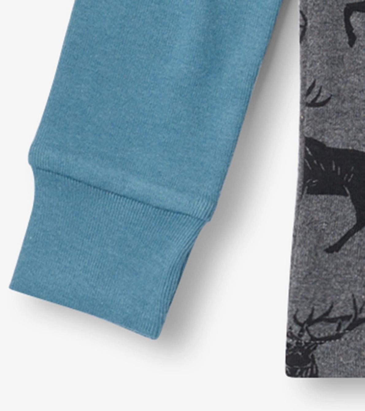 Hatley Sleepwear | Boys Magestic Elks Raglan Organic Cotton Pajama Set