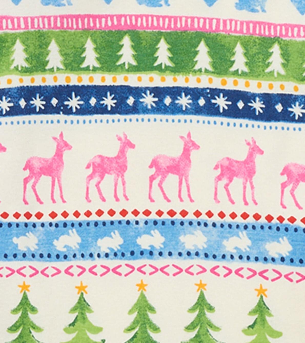 Hatley Sleepwear | Girls Cream Painted Fair Isle Raglan Organic Cotton Pajama Set