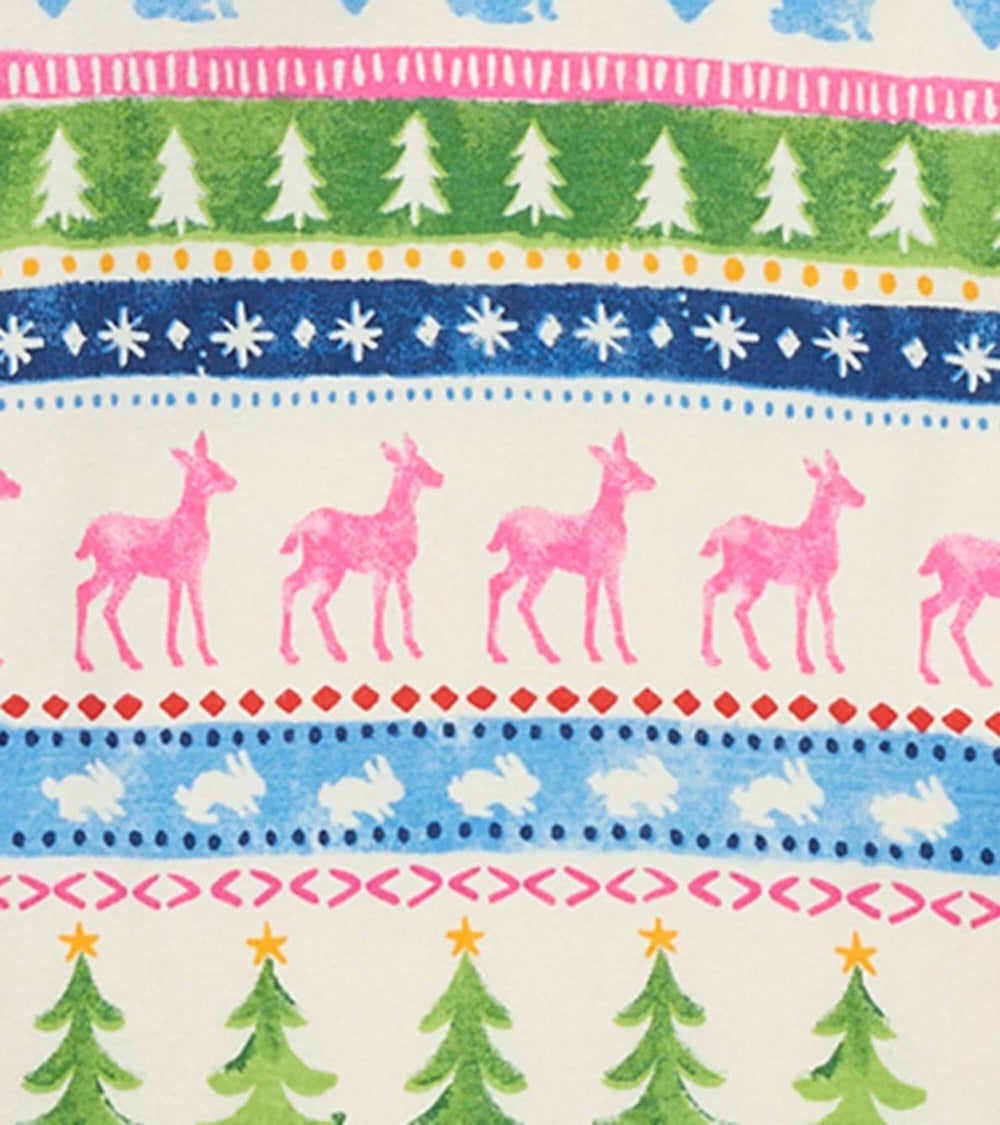 Hatley Sleepwear | Girls Cream Painted Fair Isle Raglan Organic Cotton Pajama Set