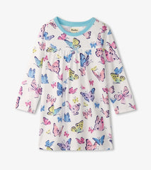 Hatley Sleepwear | Girls Girls Big Butterflies Long Sleeve Nightgown