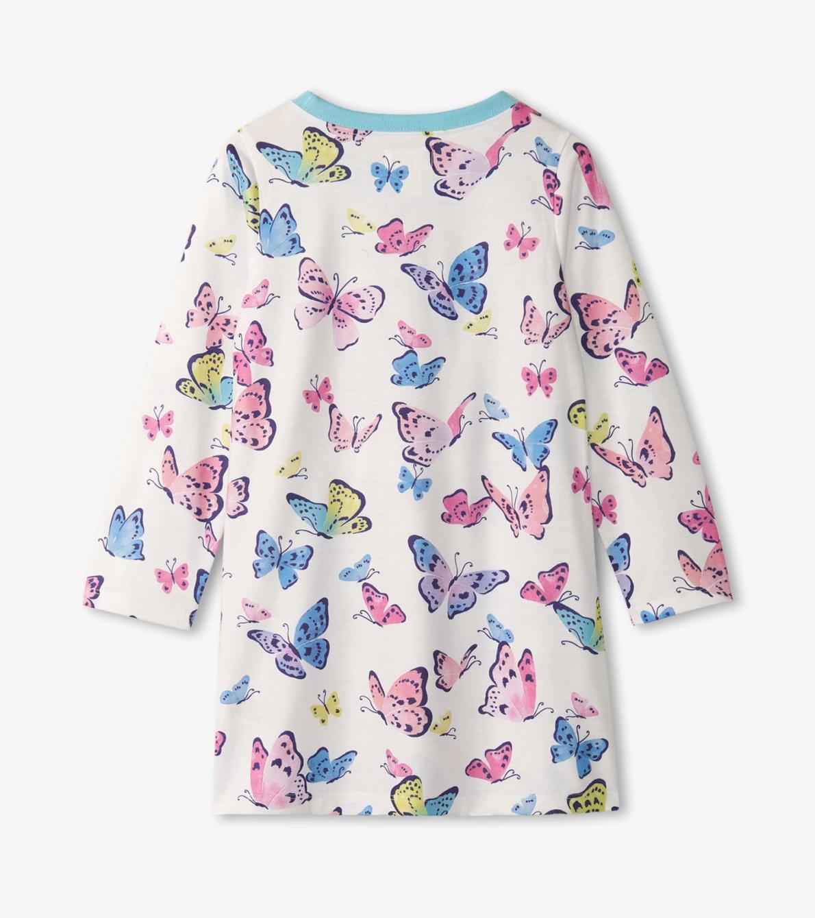 Hatley Sleepwear | Girls Girls Big Butterflies Long Sleeve Nightgown
