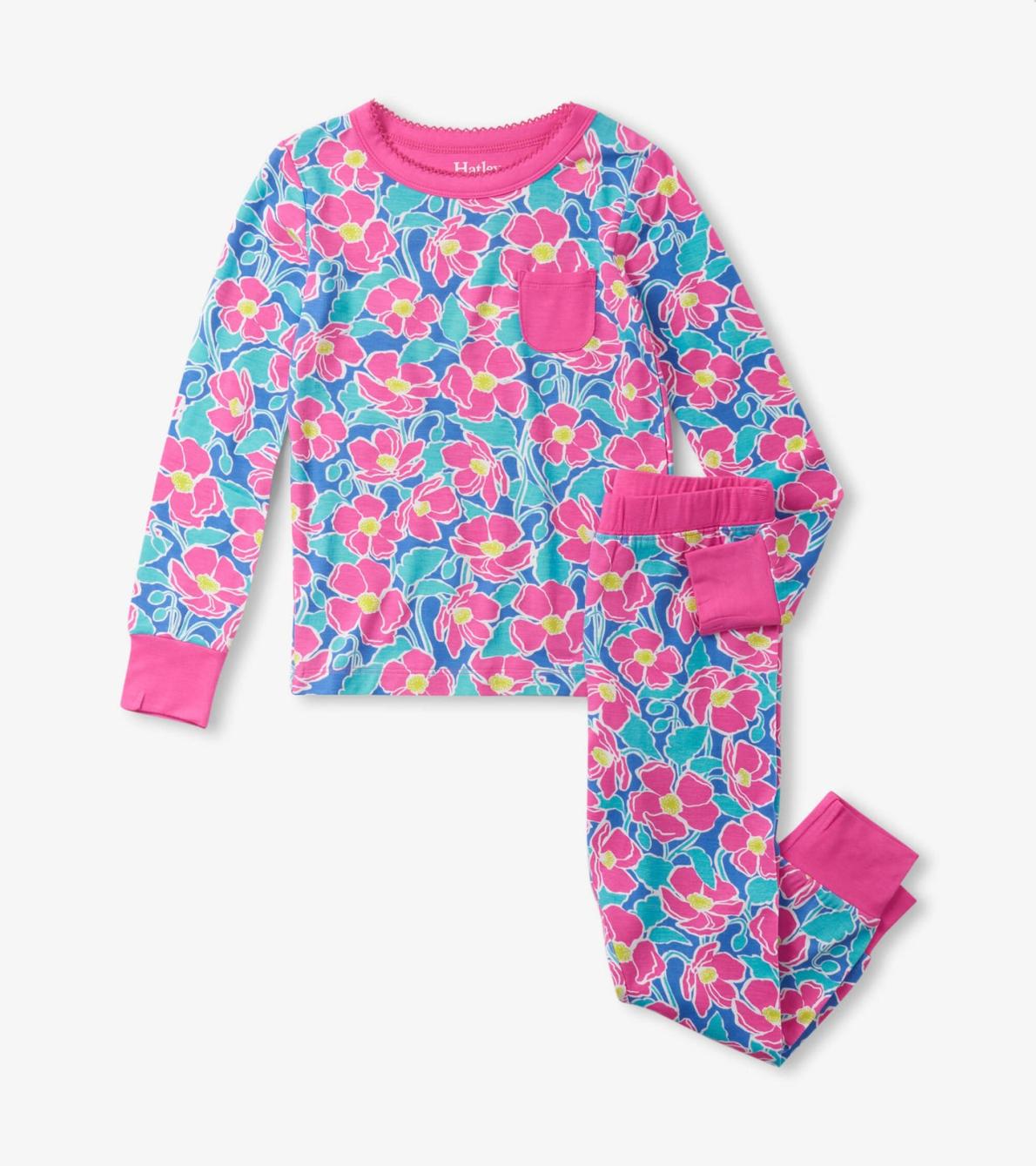 Hatley Sleepwear | Girls Girls Big Poppies Bamboo Pajama Set