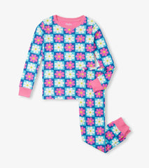 Hatley Sleepwear | Girls Girls Checkered Daisies Organic Cotton Pajama Set