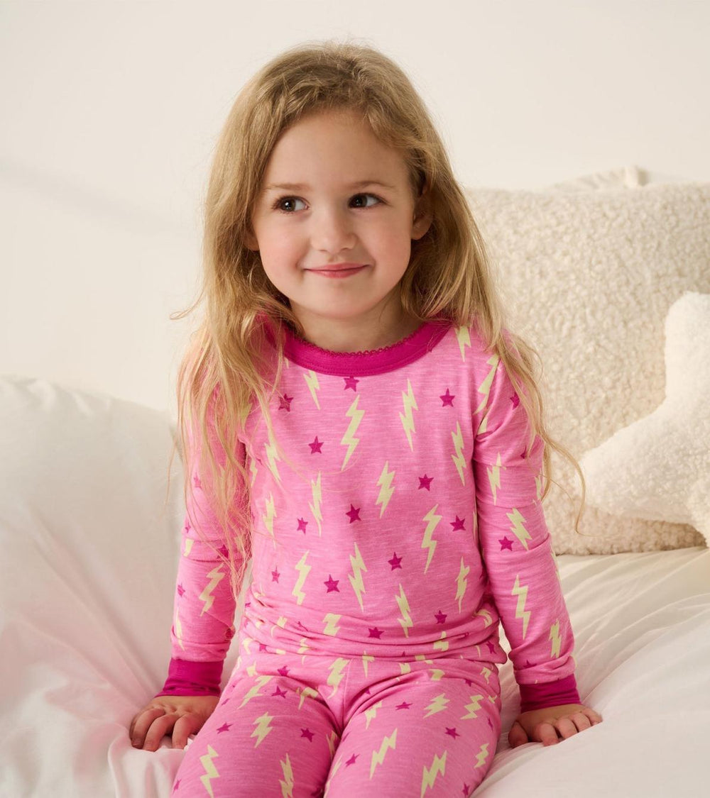 Hatley Sleepwear | Girls Girls Lightning Bolts &amp; Stars Pajama Set