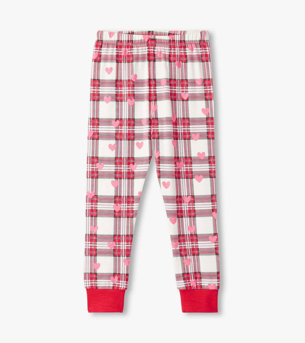 Hatley Sleepwear | Girls Girls Plaid Hearts Pajama Set