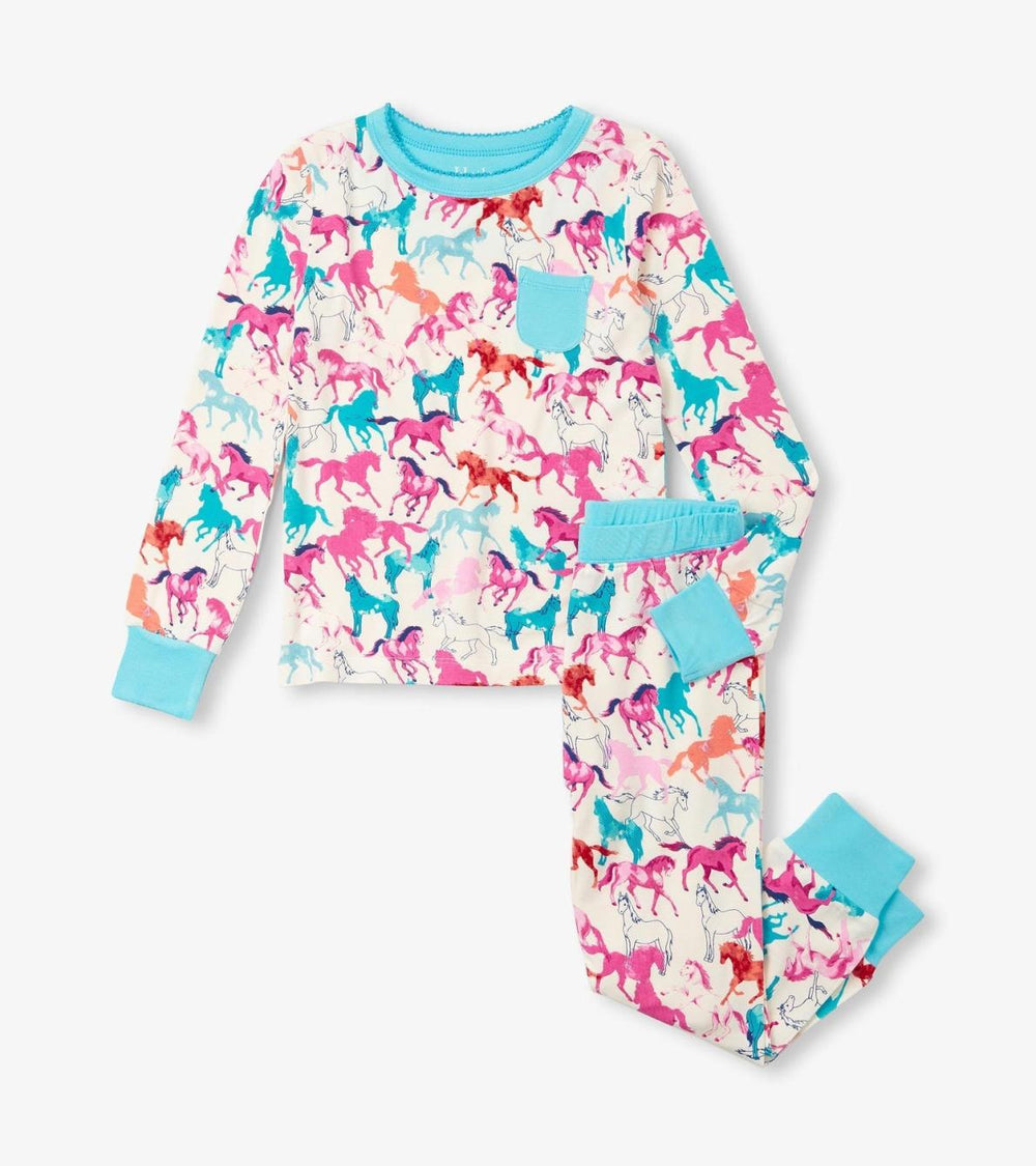 Hatley Sleepwear | Girls Girls Pretty Horses Bamboo Pajama Set