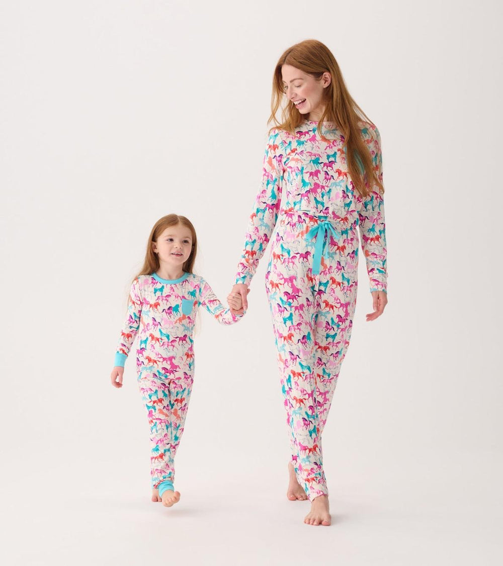 Hatley Sleepwear | Girls Girls Pretty Horses Bamboo Pajama Set