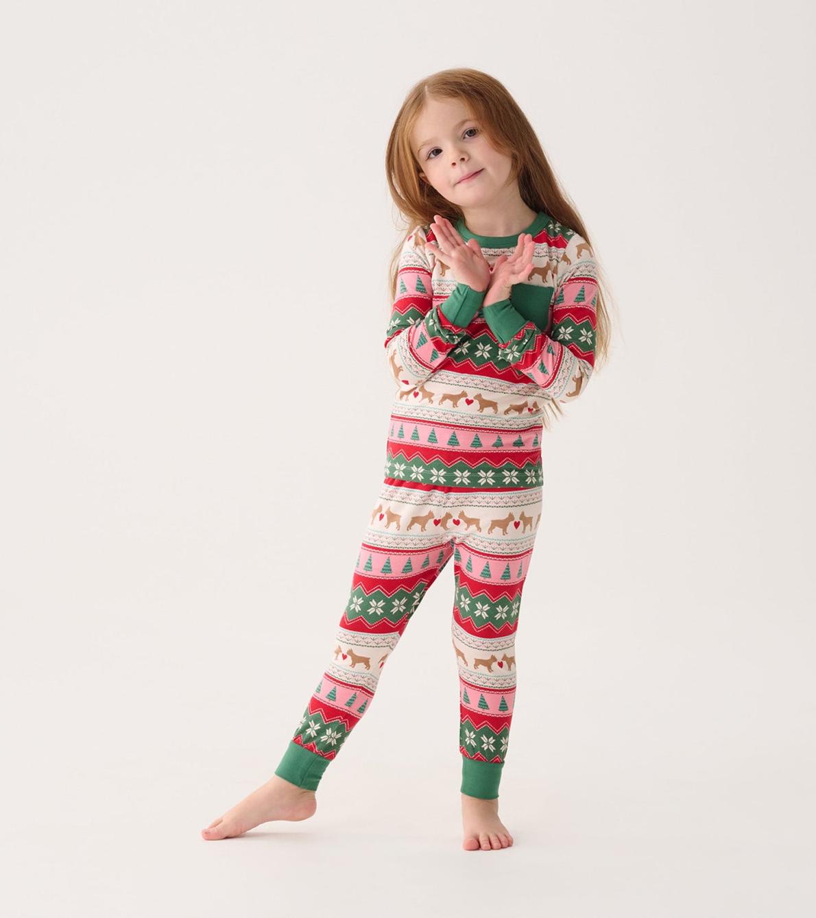 Hatley Sleepwear | Girls Girls Puppy Hearts Fair Isle Bamboo Pajama Set
