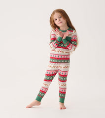 Hatley Sleepwear | Girls Girls Puppy Hearts Fair Isle Bamboo Pajama Set