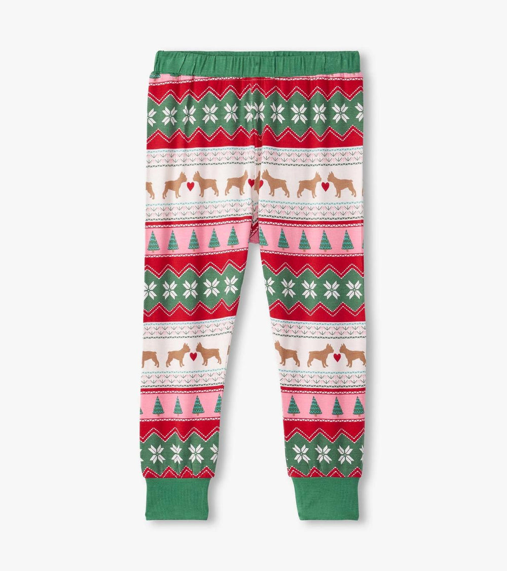 Hatley Sleepwear | Girls Girls Puppy Hearts Fair Isle Bamboo Pajama Set